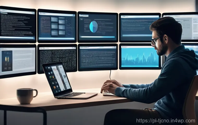 자기계발과 테크노스트레스의 관계 - **Digital Overload and Technostress:**
"A person in their late 20s or early 30s, dressed in comf...