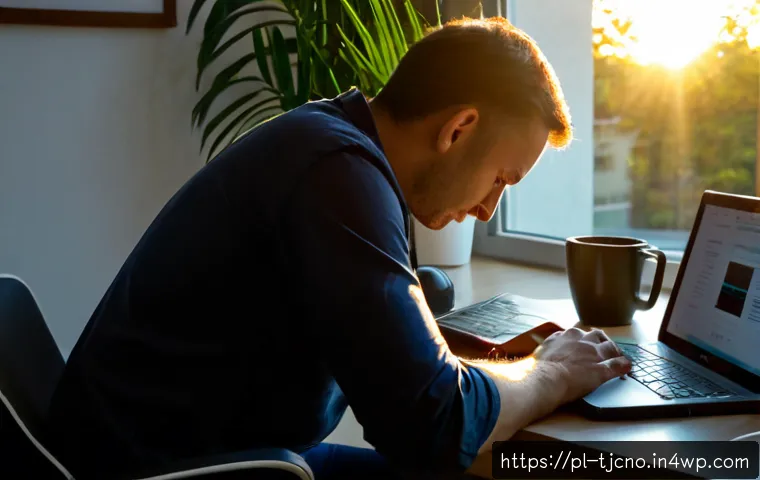 Home 26 테크노스트레스와 일과 삶의 균형 - Photorealistic Polish remote worker in their late 30s calmly closing a laptop at a tidy home office ...